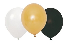 Bild på JaBaDaBaDo Ballonger 9 st (Svart Vit Guld)