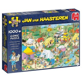 Bild på Jan Van Haasteren Pussel Camping i skogen (1000-bitar)