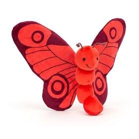 Bild på Jellycat Breezy Fjäril Poppy 25 cm (Röd)