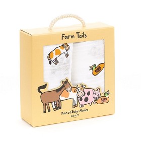 Bild på Jellycat Muslinfiltar 2-pack (Farm Tails)