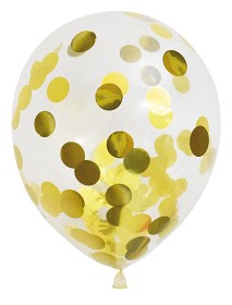 Bild på Joker Ballonger Konfetti 6-pack (Guld)