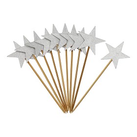 Bild på Joker Party Picks Glitter Stars 10-pack (Silver)