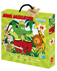 Bild på Kärnan Arne Alligator Askpussel trä (15-bitar)