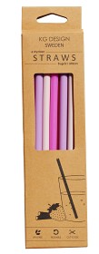 Bild på KG Design Sugrör i Silikon 6 st (Rosa mix)