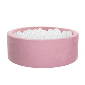 Bild på KiDKii Bollhav Velvet 90x30 cm med 200 bollar (Rosa med guldglitter)