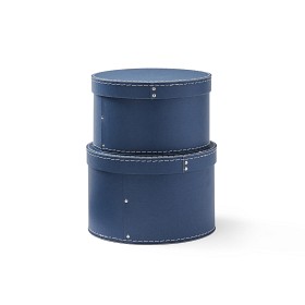 Bild på Kids Concept Förvaringsbox Rund 2-pack (Mörkblå)