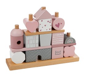 Bild på Label Label Stapelklossar Hus (Rosa)