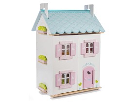 Bild på Le Toy Van - Dockhus Blue Bird Cottage möblerat