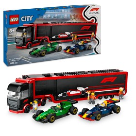 Bild på LEGO City 60445 F1 lastbil med RB20 & AMR24 F1 bilar