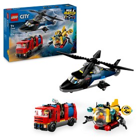 Bild på LEGO City Great Vehicles 60462 Helikopter, brandbil och ubåt