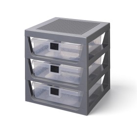 Bild på LEGO Förvaringshylla med 3 Lådor (Grey)