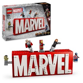 Bild på LEGO Super Heroes Marvel 76313 MARVEL logotyp och minifigurer