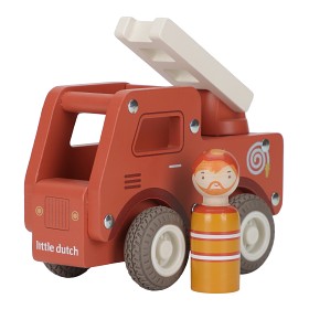 Bild på Little Dutch Brandbil med trädocka (Röd)