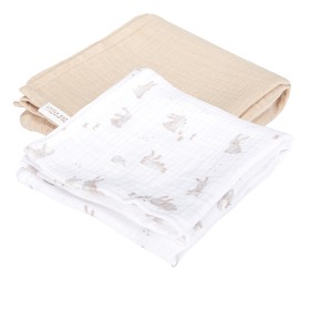 Bild på Little Dutch Muslinfiltar 2-pack Baby Bunny/Beige