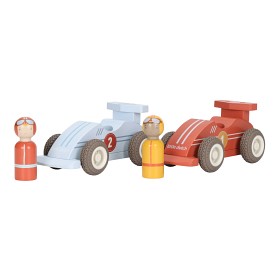 Bild på  Little Dutch Drag-racerbil med trädocka 2-pack (Blå/Röd)
