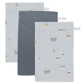 Bild på Little Dutch Tvättlappar Muslin 3-Pack (Sailors Bay Blue)