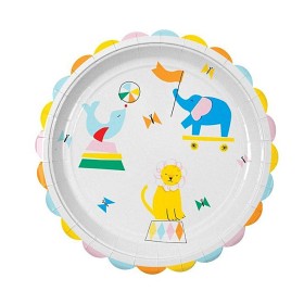 Bild på Meri Meri Papptallrik 12-pack (Silly Circus)