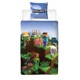 Bild på Minecraft Påslakanset 150x210 cm (Blå)