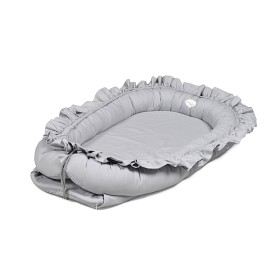 Bild på Mini Dreams Babynest Med Volang (Dusty Grey)