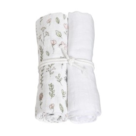 Bild på Mini Dreams Muslinfilt Blomsteräng 2-pack (Vit)