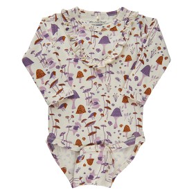Bild på MINYMO Body med svampmotiv (Vit/Lila/Rosa)