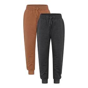 Bild på MINYMO Mjukisbyxor 2-pack (Brun/Mörkgråmelange)