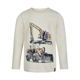 Bild på MINYMO T-shirt med grävmaskiner (Vit)