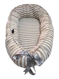 Bild på Mommys Best Baby Babynest Sova XL (Beige Stripes)