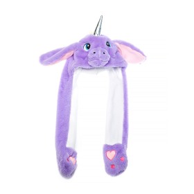 Bild på Mössa Unicorn med rörliga öron (Lila)