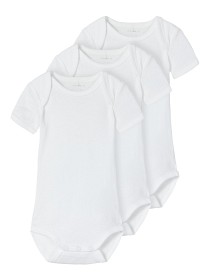Bild på name it Body 3-pack kortärmad (Bright White Vit) Strl 68