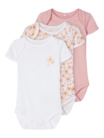 Bild på name it Body 3-pack kortärmad (Silver Pink) Rosa