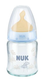 Bild på NUK First Choice Glasflaska 120ml latex (Blå)