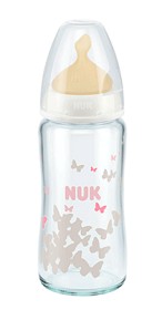 Bild på NUK First Choice Glasflaska 240ml latex (Vit)