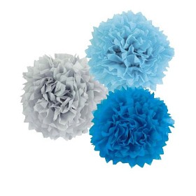 Bild på Partytajm Pom Pom 3-pack (Blåmix)