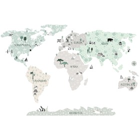 Bild på Pastellowe Wallsticker World Map L (Tropic Sand) 