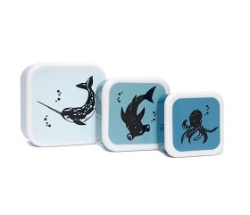 Bild på Petit Monkey Snackbox 3-pack Havsdjur (Blå)