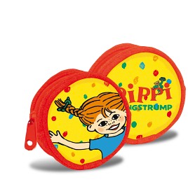 Bild på Pippi Långstrump Rund plånbok (Röd/gul)