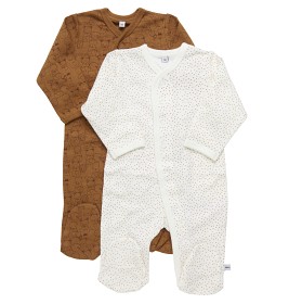 Bild på Pippi Pyjamas 2-pack (Brun/Vit) Strl 50