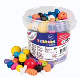 Bild på Playbox Träpärlor i hink (Basic)