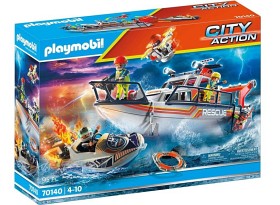 Bild på Playmobil City Action 70140 Sjönöd Brandsläckning med brand- och räddningsbåt