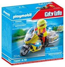 Bild på Playmobil City Life 71205 Akutläkare på motorcykel med blinkande ljus