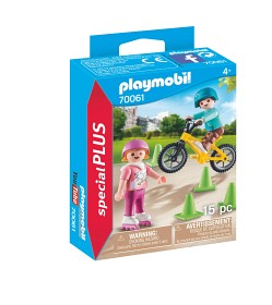 Bild på Playmobil City Life 70061 Barn med rullskridskor och cykel