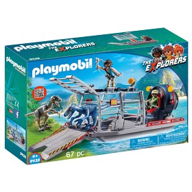 Bild på Playmobil Dinos - Propellerbåt med dinosauriebur 9433