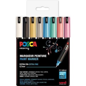 Bild på Posca Marker PC-1MR Extra fine 8 st (Metallicfärger)