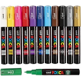 Bild på Posca Marker PC-1M Extra Fine 12 st (Mixade Färger) 
