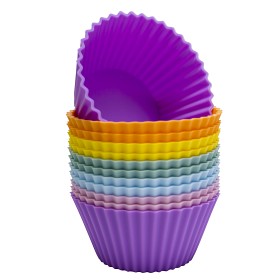 Bild på Pufz Muffinsformar Silikon 12-pack (Regnbågspastell)