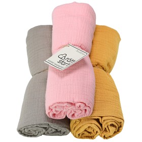 Bild på Rätt Start Muslinfiltar 3-pack (Beige/Blå/Rosa)