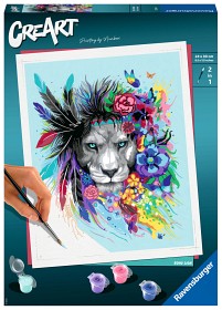 Bild på Ravensburger CreArt Boho Lion (Måla nummer)