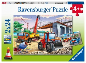 Bild på Ravensburger Pussel Arbetsfordon och bilar (2x24-bitar)