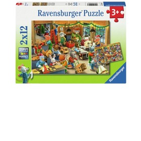 Bild på Ravensburger Pussel Christmas Toy Factory Pussel 2x12-bitar